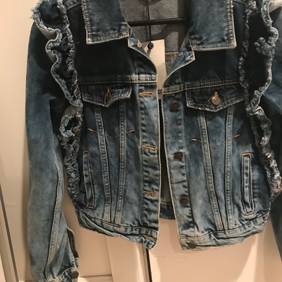 Ruffled Zara Denim Jacket | Poshmark